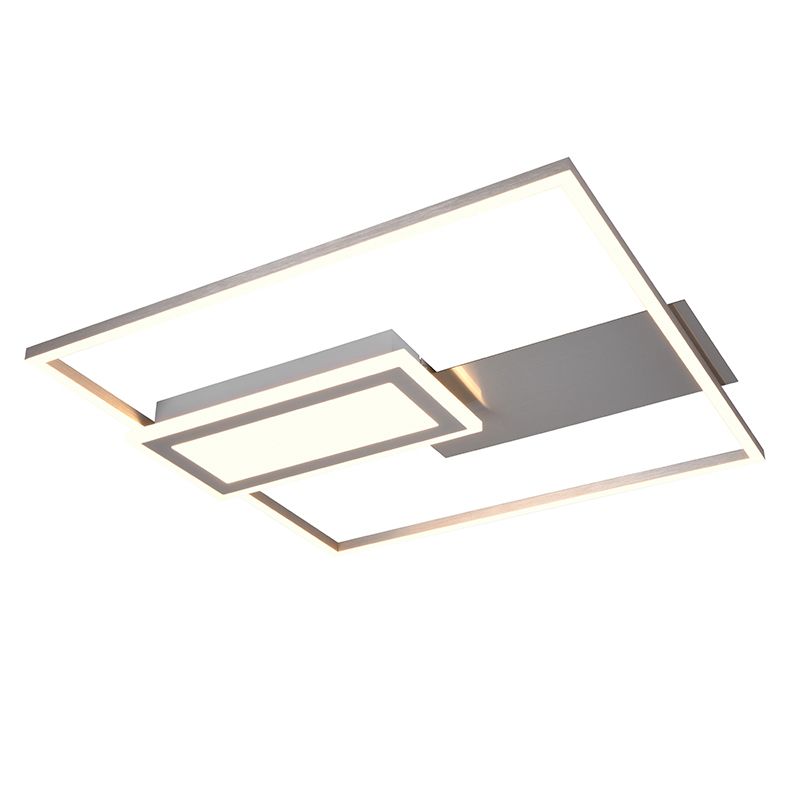 Plafoniera design in nichel, Shun, 32W, bianco regolabile tra caldo e freddo LED