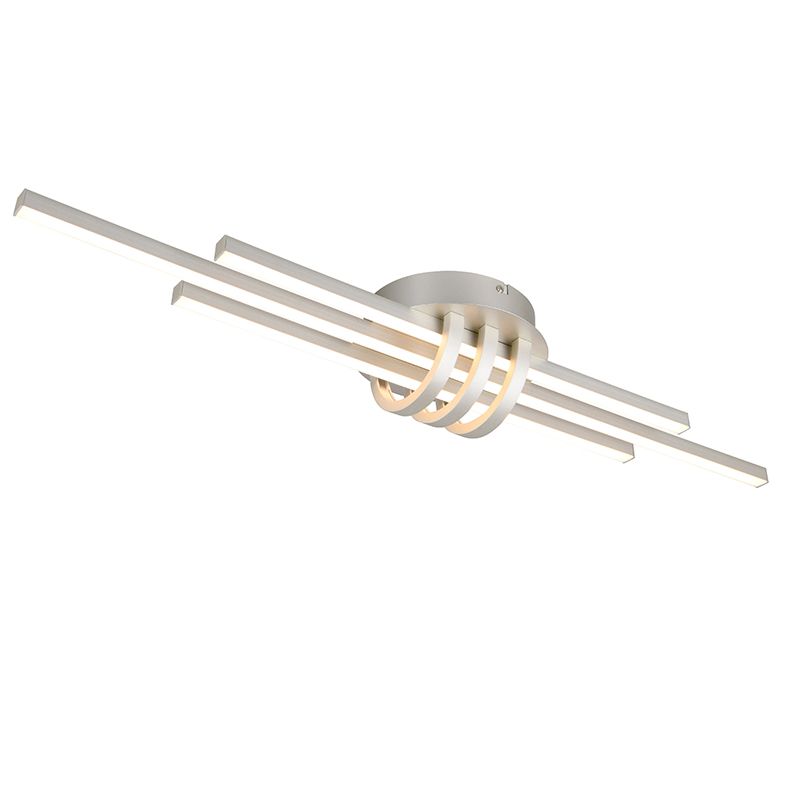 Plafoniera moderna in nichel, Saloua, 20W, 3000K LED, dimmer in 3 fasi