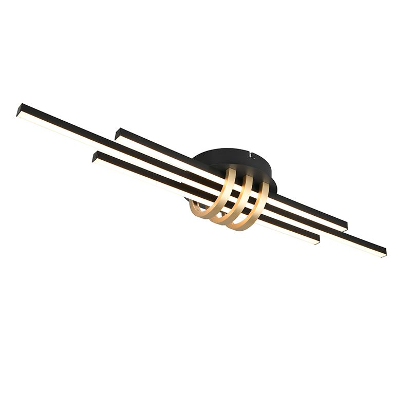 Plafoniera moderna nera, Saloua, 20W, 3000K LED, dimmer in 3 fasi