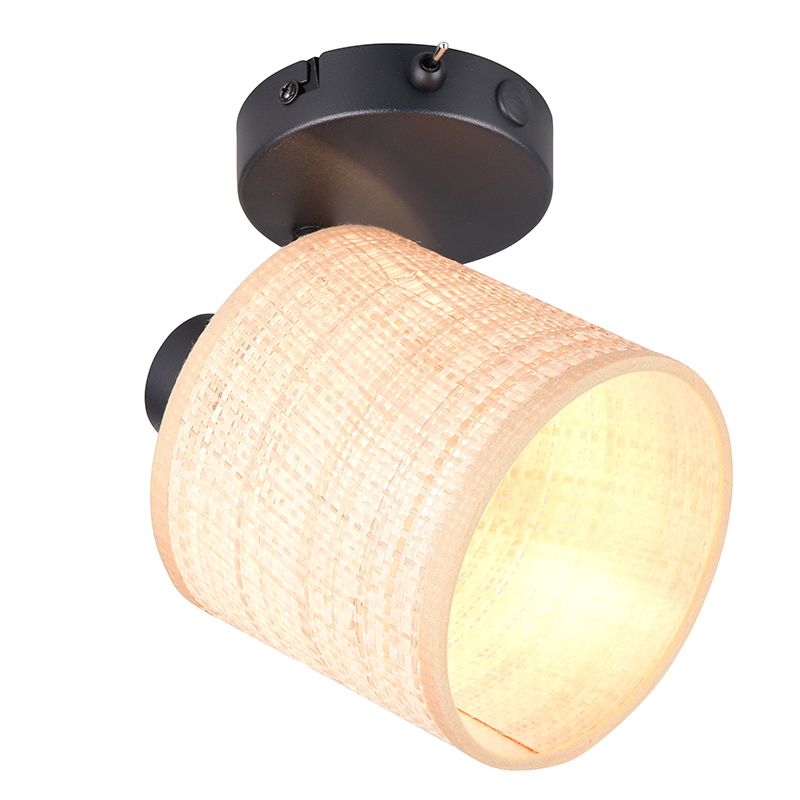 Applique da parete rustica crema, Peder, con interruttore