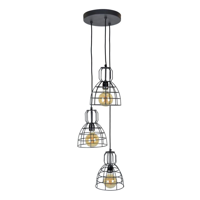 Lampada a sospensione nera industriale, Dexter