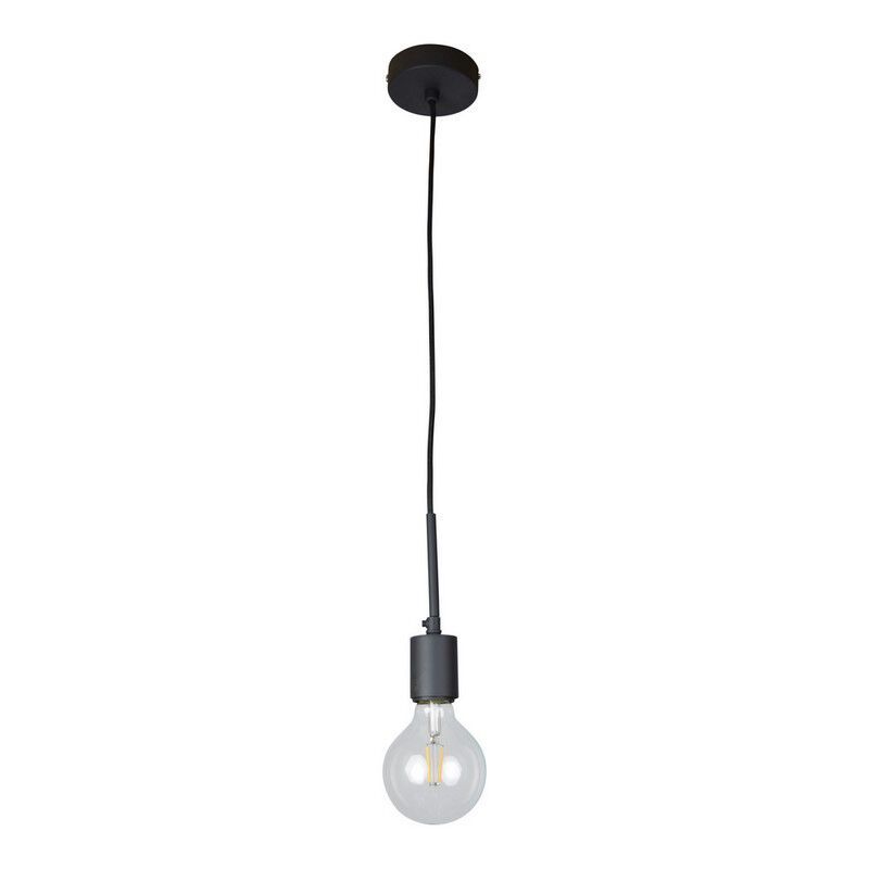 Lampada a sospensione senza paralume nera industriale, Bolb