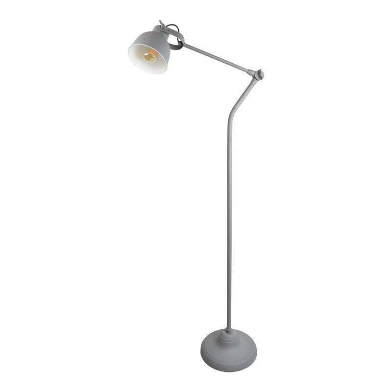 Lampada da terra grigia industriale, Redon, con interruttore