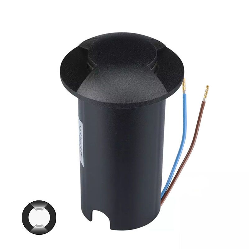 Faretto da esterno a pavimento nero moderno, Marcus, 1W, 6500K LED, IP67