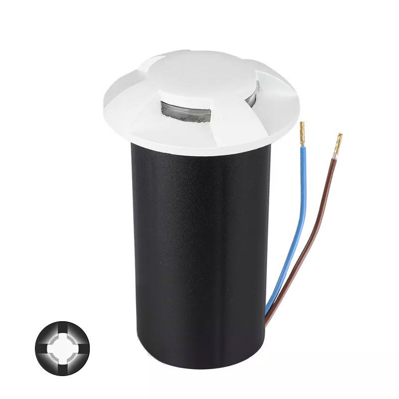 Faretto da esterno a pavimento bianco moderno, Marcus, 1W, 6500K LED, IP67 Faretto da esterno a pavimento bianco moderno, Marcus, 1W, 6500K LED, IP67