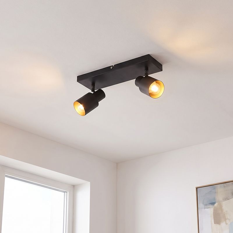 Faretto da soffitto nero in alluminio, Eleno