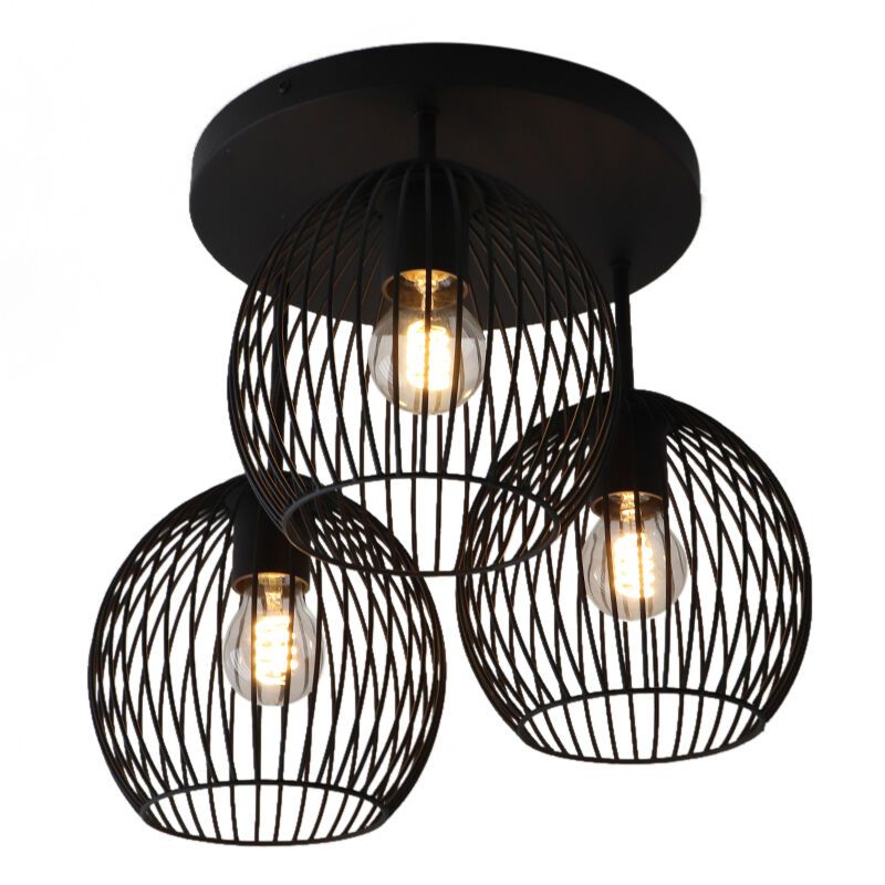 Lampada da soffitto nera industriale, Wiro