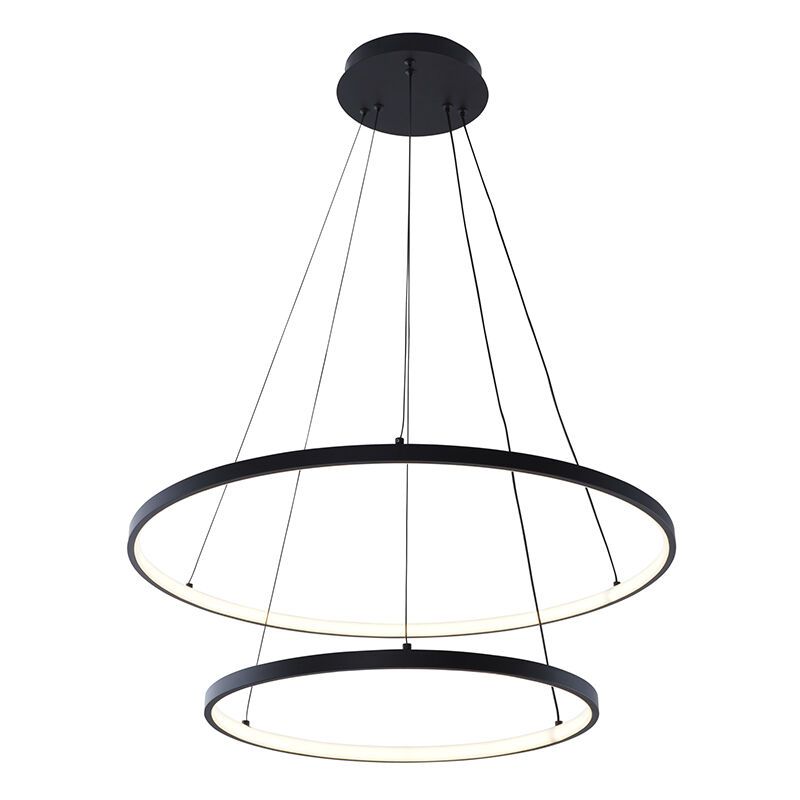 Lampada a sospensione nera design, Kubra, 50W, bianco regolabile tra caldo e freddo LED Lampada a sospensione nera design, Kubra, 50W, bianco regolabile tra caldo e freddo LED