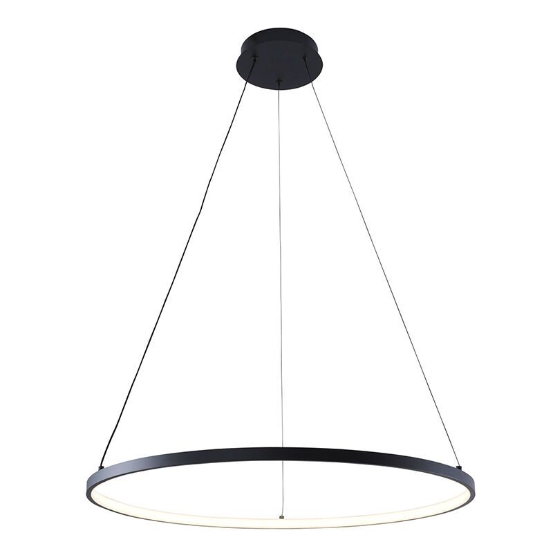 Lampada a sospensione nera design, Kubra, 28W, bianco regolabile tra caldo e freddo LED Lampada a sospensione nera design, Kubra, 28W, bianco regolabile tra caldo e freddo LED