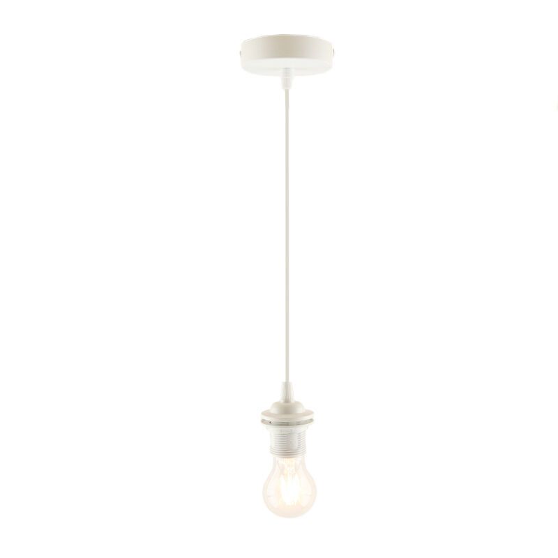 Lampada a sospensione senza paralume bianca moderna, Rika Lampada a sospensione senza paralume bianca moderna, Rika