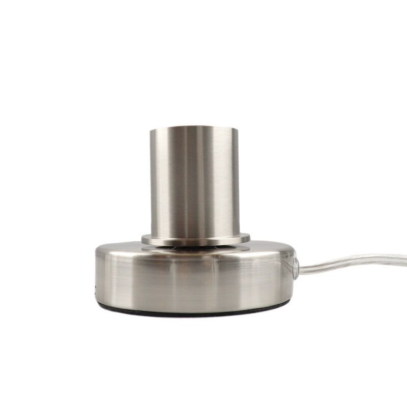 Lampada da tavolo senza paralume cromata moderna, Rika, con interruttore