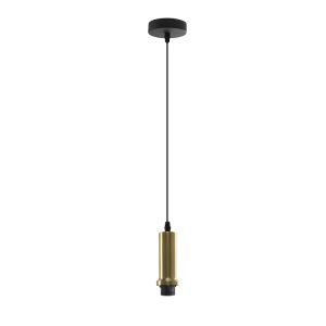 Lampada a sospensione senza paralume dorata in alluminio, Rika