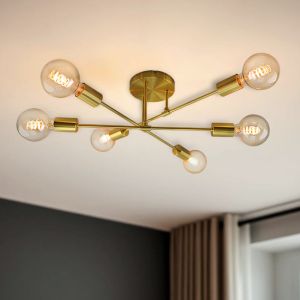 Lampada da soffitto dorata moderna, Amos