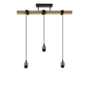 Lampada a sospensione senza paralume legno, Rika