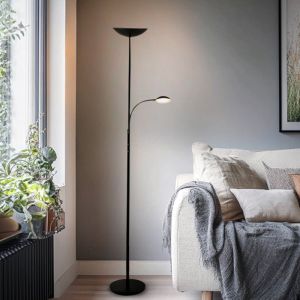 Piantana da lettura da terra nera moderna, Soner, 10W, 3000K LED