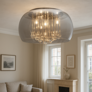 Lampada da soffitto grigia design, Lorenzo