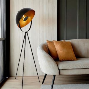 Lampada da terra dorata moderna, Brenna
