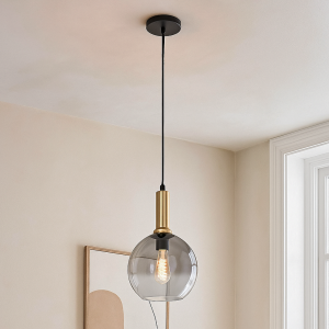 Lampada a sospensione grigia design, Emerson