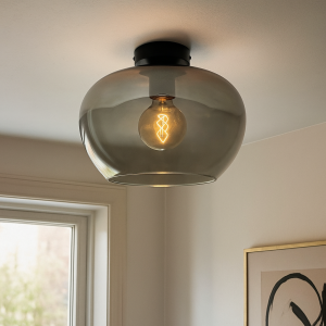 Lampada da soffitto grigia design, Vidro