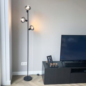 Lampada da terra nera design, Skip, con interruttore