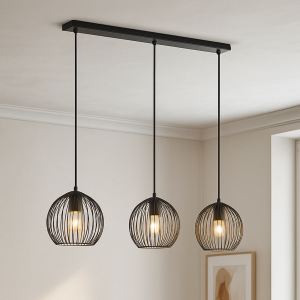 Lampada a sospensione nera industriale, Wiro