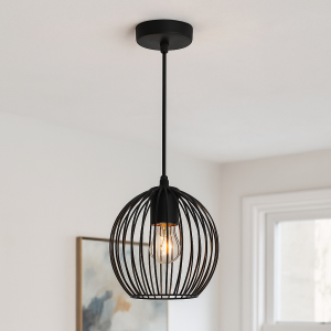 Lampada a sospensione nera industriale, Wiro