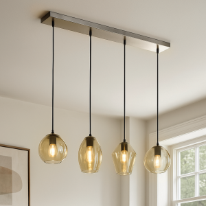 Lampada a sospensione ambrata design, Lazaro