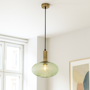 Lampada a sospensione verde retrò, Charlois