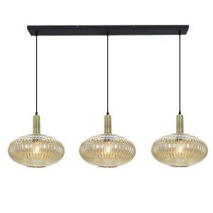 Lampada a sospensione ambrata retrò, Charlois