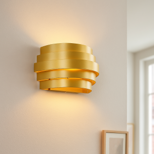 Lampada da parete up down dorata moderna, Sonay