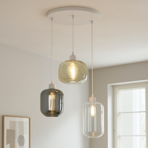 Lampada a sospensione trasparente design, Mannus