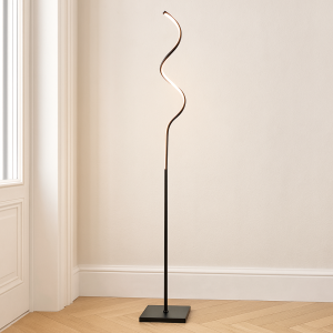 Lampada da terra nera design, Giorgio, 11W, 3000K LED