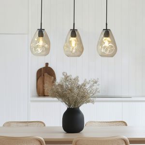 Lampada a sospensione ambrata design, Evito