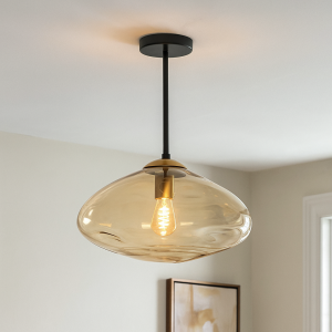 Lampada da soffitto ambrata design, Evita