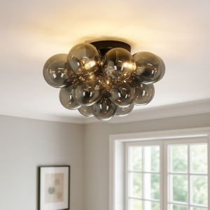 Lampada da soffitto grigia design, Cyril