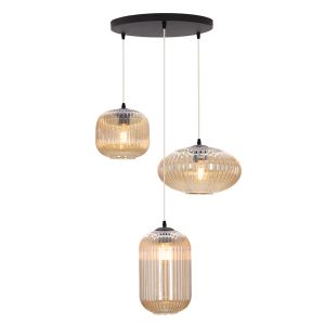 Lampada a sospensione ambrata retrò, Charlois