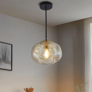 Lampada a sospensione ambrata design, Evita