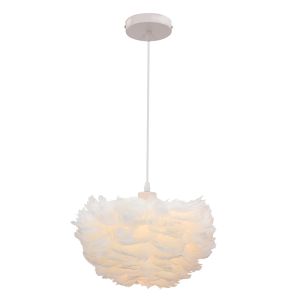 Lampada a sospensione bianca in tessuto, Suzie