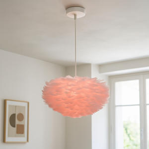 Lampada a sospensione rosa in tessuto, Suzie