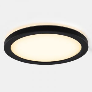 Lampada da soffitto da bagno nera in plastica, Shivani, 8W, 3000K LED, IP44
