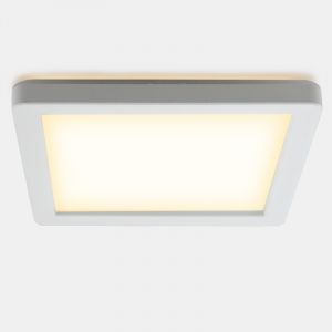 Lampada da soffitto da bagno bianca in plastica, Shivani, 15W, 3000K LED, IP44