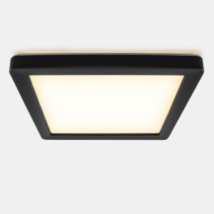 Lampada da soffitto da bagno nera in plastica, Shivani, 15W, 3000K LED, IP44