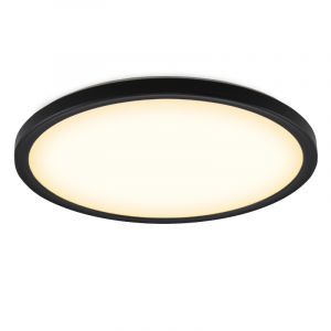 Plafoniera nera in plastica, Shona, 18W, 3000K LED, dimmer in 3 fasi