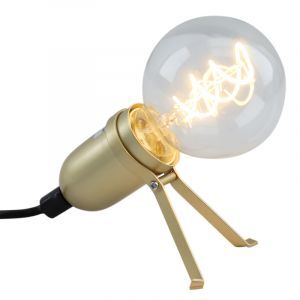 Lampada da tavolo dorata metallo, Gidon, con interruttore