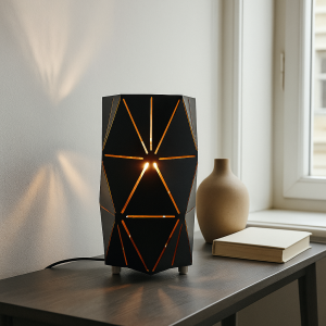 Lampada da tavolo dorata moderna, Sivar, con interruttore