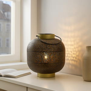 Lampada da tavolo dorata moderna, Sivar, con interruttore
