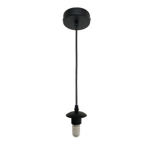 Lampada a sospensione senza paralume nera metallo, Aafje, IP44