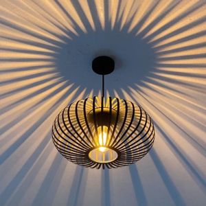 Lampada a sospensione nera industriale, Lieve