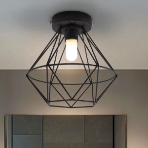 Lampada da soffitto da bagno nera industriale, Jochem, IP44