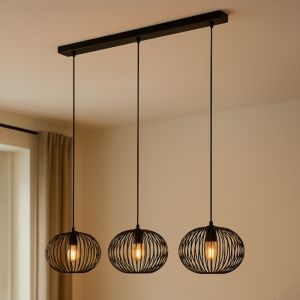 Lampada a sospensione nera industriale, Lieve